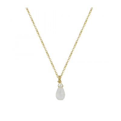 MOONSTONE DROP NECKLACE - 18K GOLD PLATED